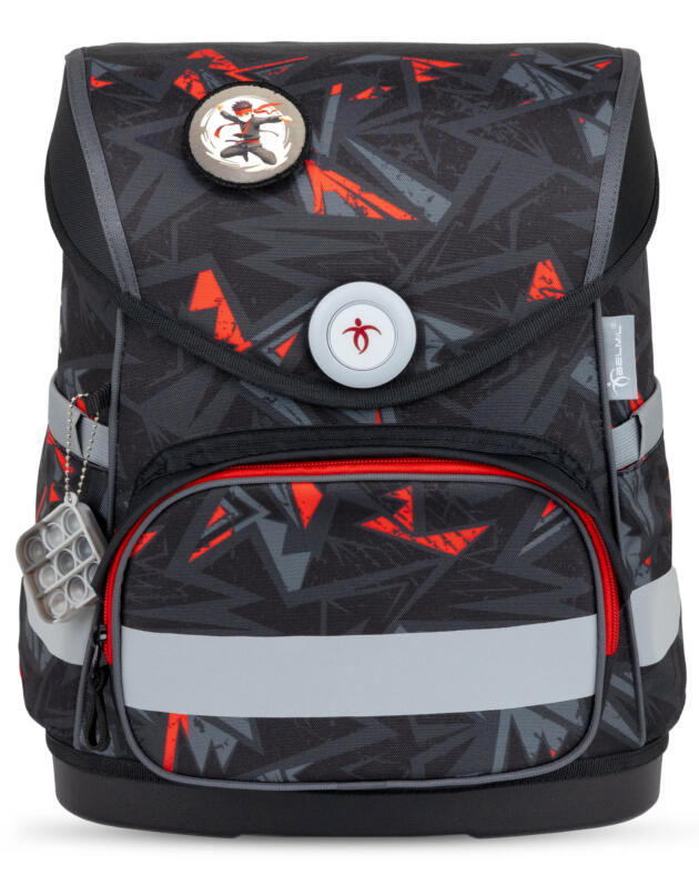 Torba školska Belmil compact with patches ninja 405-41/AG/B/4