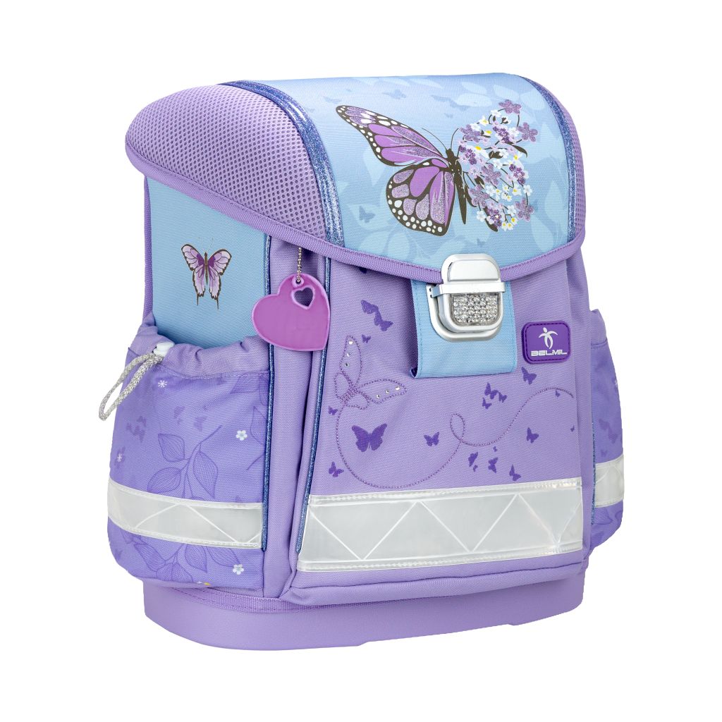 Torba školska Belmil classy purple blue butterfly 403-13/AG/61
