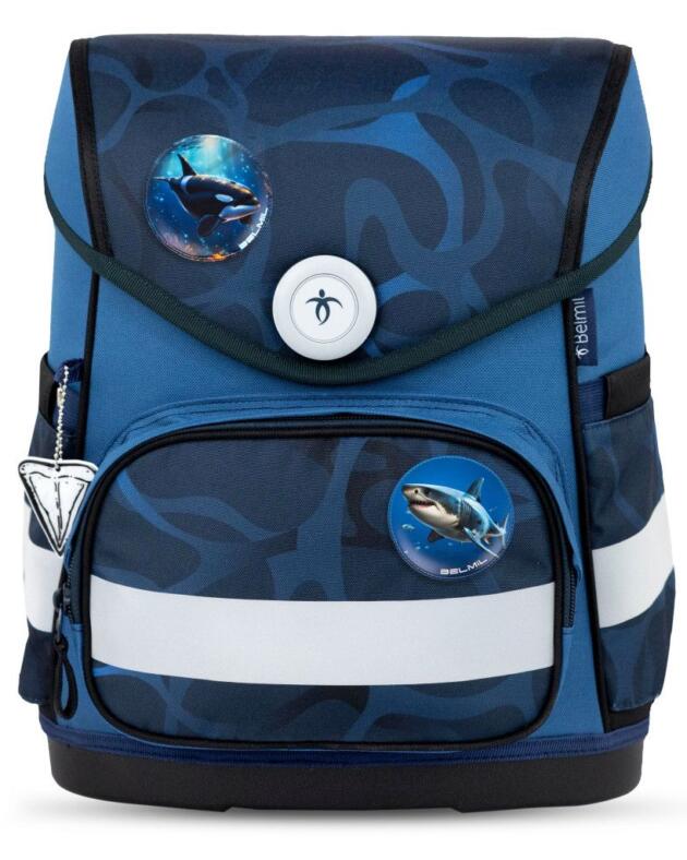 Torba školska Belmil compact with patches wave storm 405-41/AG/B/12