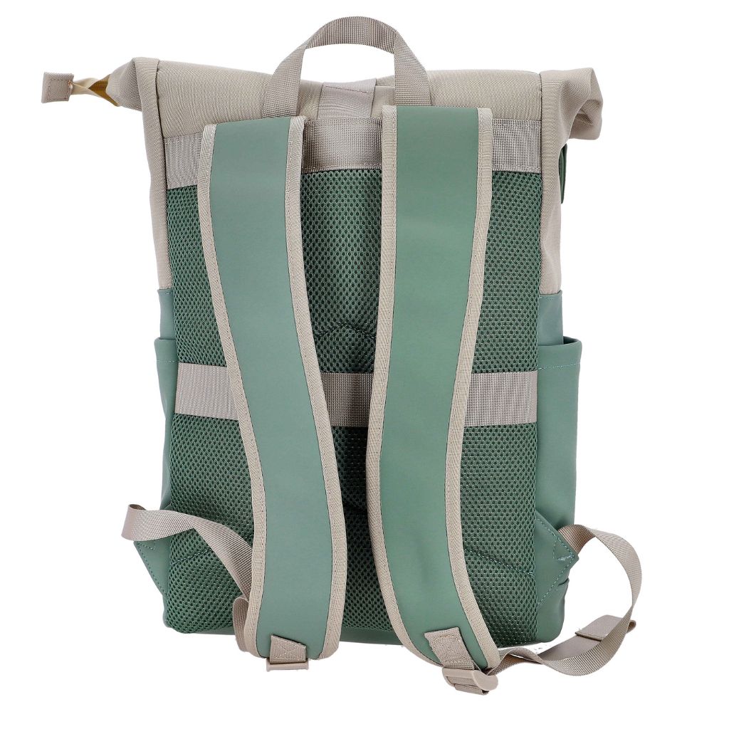 Ruksak Swiss Only s preklopnim (roll-top) zatvaranjem 29x12x45cm 16L zelena bež SO-124-GBEIGE