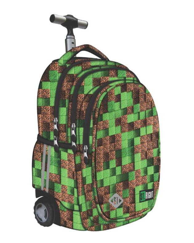 Ruksak školski St.Right na kotačiće Pixel Cubes s pretincem za prijenosno računalo 17" 