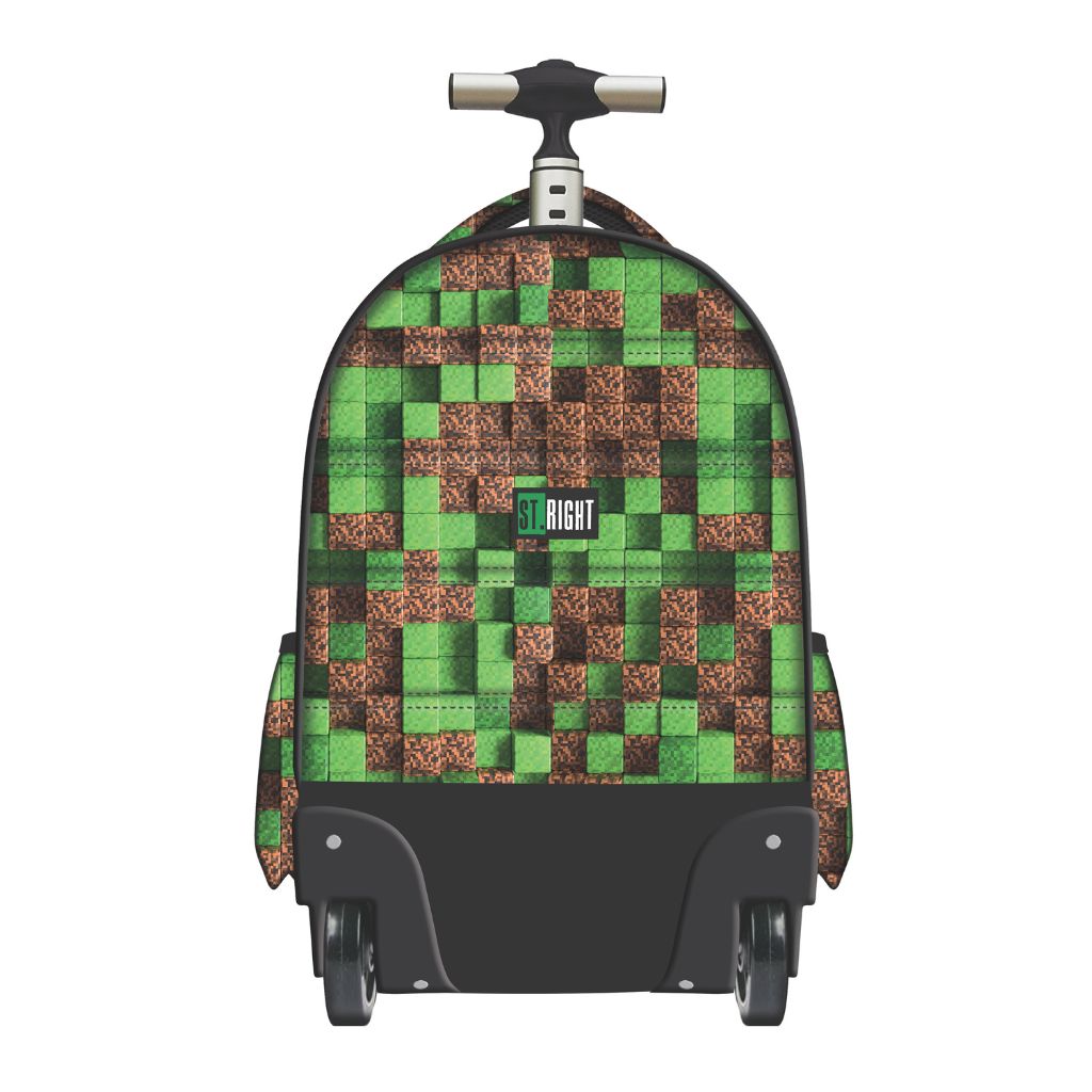 Ruksak školski St.Right na kotačiće Pixel Cubes s pretincem za prijenosno računalo 17"
