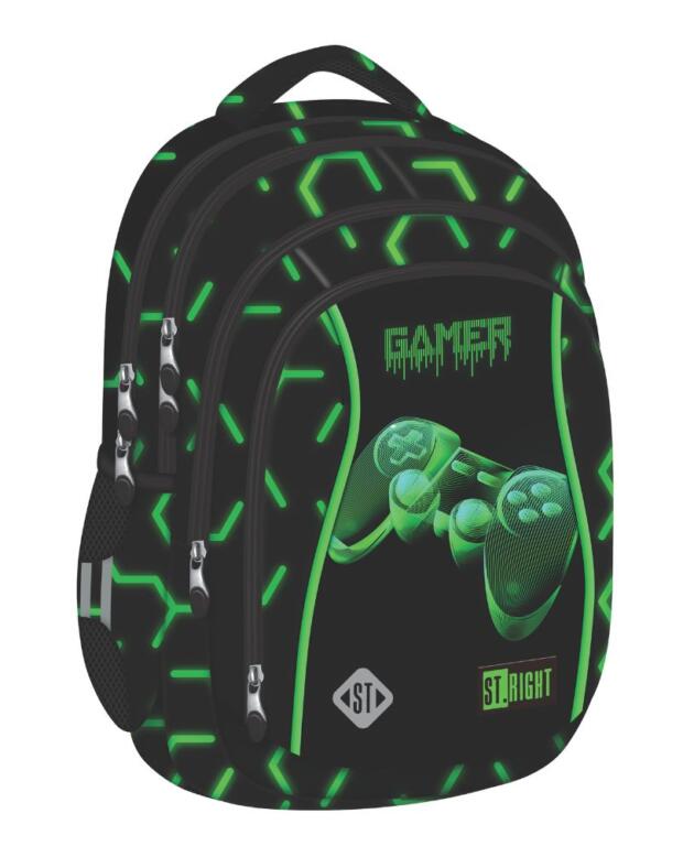 Ruksak školski St.Right Green Level s pretincem za laptop 17"